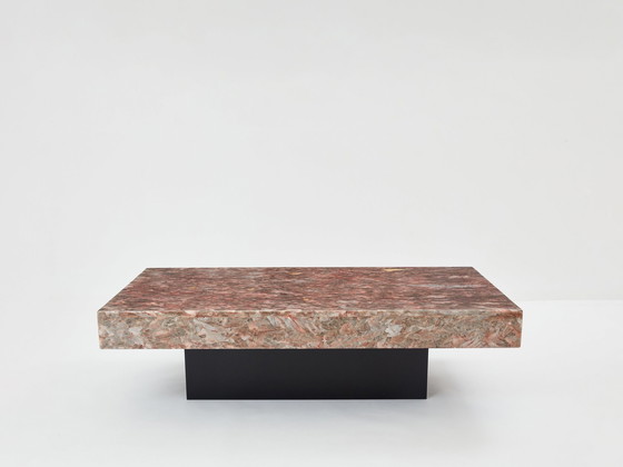 Image 1 of Table basse italienne en albâtre cristallin rose Fin des années 1970