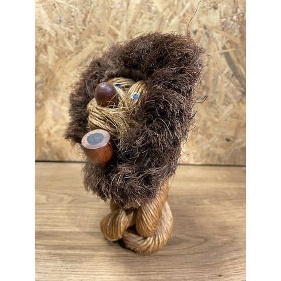 Image 1 of Sculpture vintage de lion en corde par Kay Bojen, Danemark 1960