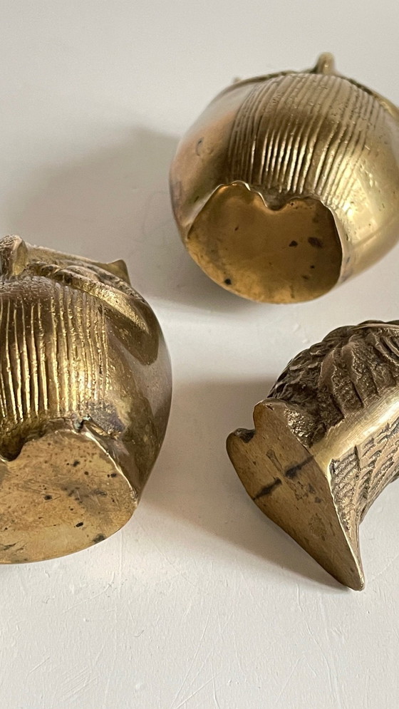 Image 1 of Famille Hiboux Laiton Vintage