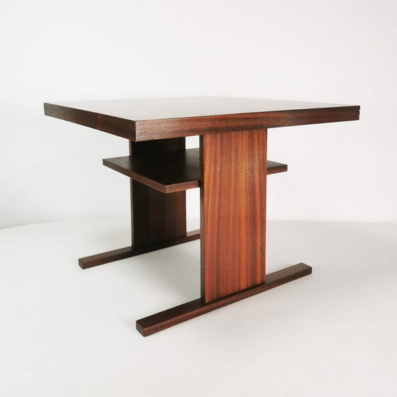 Image 1 of Table basse vintage en placage de noyer, Tchécoslovaquie 1970