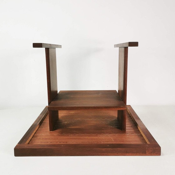 Image 1 of Table basse vintage en placage de noyer, Tchécoslovaquie 1970