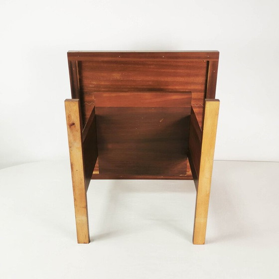 Image 1 of Table basse vintage en placage de noyer, Tchécoslovaquie 1970