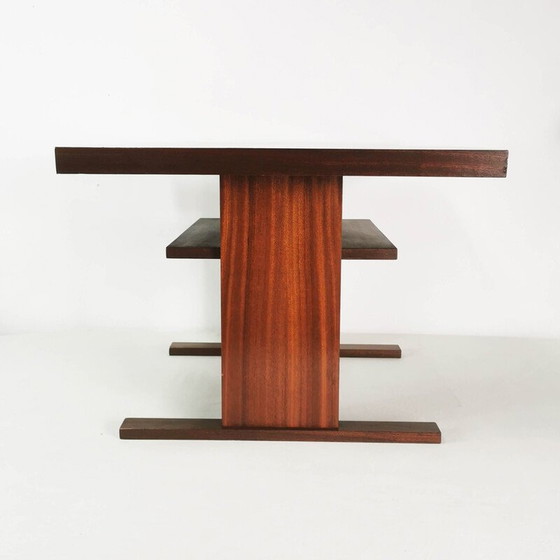 Image 1 of Table basse vintage en placage de noyer, Tchécoslovaquie 1970