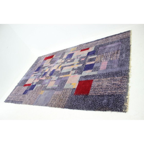 Image 1 of Tapis vintage à motifs géométriques, Tchécoslovaquie 1950