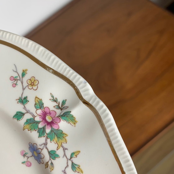 Image 1 of Ensemble de 10 assiettes à dessert, modèle "Chantilly" par Longchamp, 1950/60