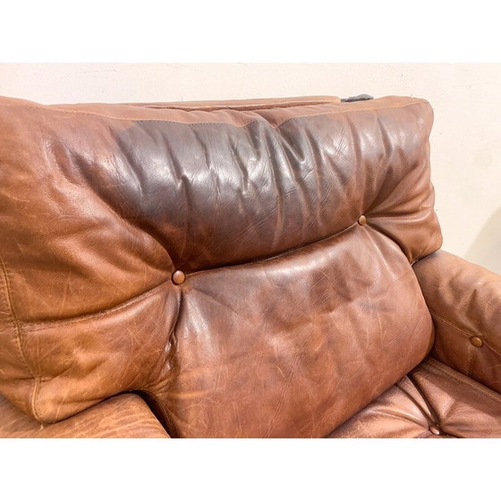 Image 1 of Paire de fauteuils en cuir cognac du milieu du siècle par Carlo de Carli , Italie 1960s