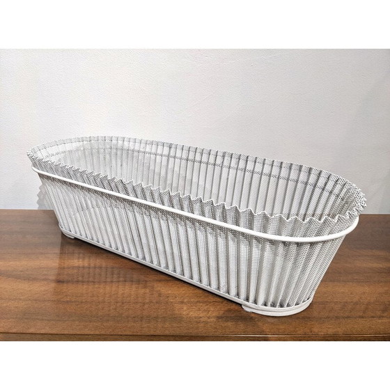 Image 1 of Jardinière vintage en tôle perforée blanche par Mathieu Matégot, années 1960