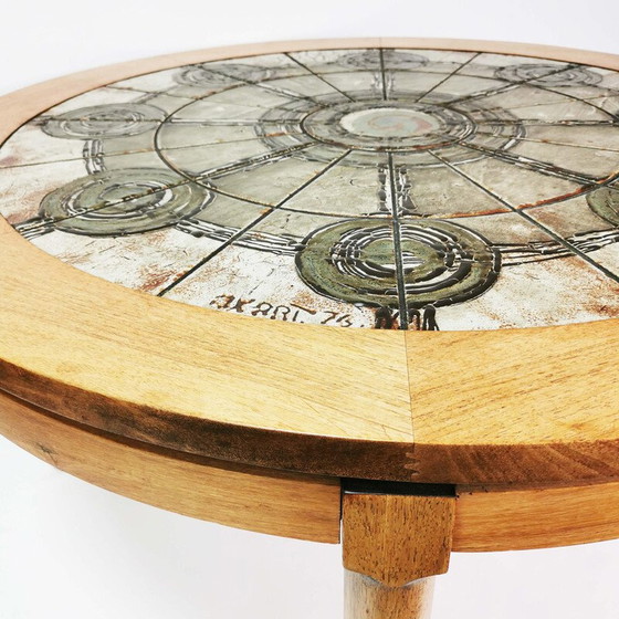 Image 1 of Table basse vintage avec céramiques par Ox Art, Danemark 1970