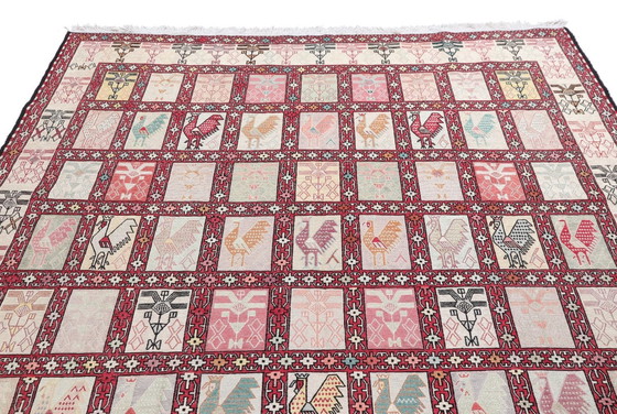 Image 1 of Tapis persan Verni Seiden Kelim - style Ardebil Kelim