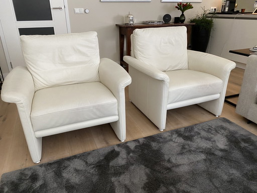 2x Fauteuils en cuir nappa Laauser