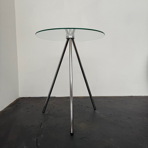 Table d'appoint ronde en verre avec 3 pieds