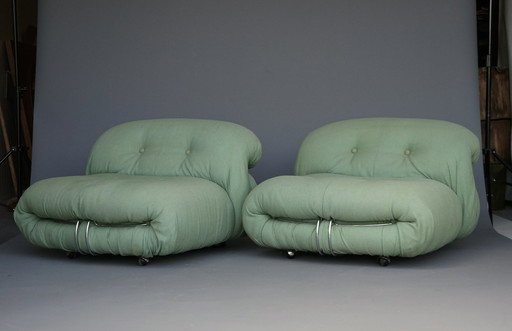Chaises longues Soriana vintage par Afra & Tobia Scarpa pour Cassina, 1970. Ensemble de 2 chaises