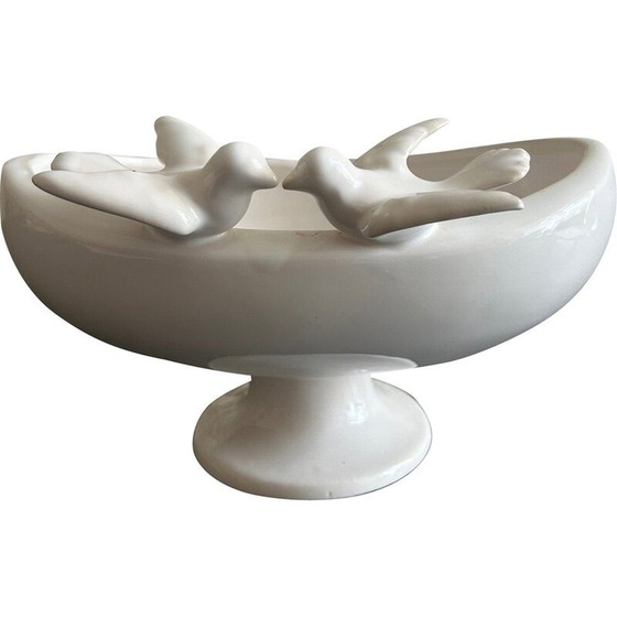 Image 1 of Bol à oiseaux en céramique émaillée vintage, 1970