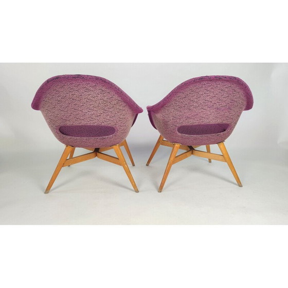 Image 1 of Paire de fauteuils vintage en coquillage par M. Navratil pour Vertex, Tchécoslovaquie 1960
