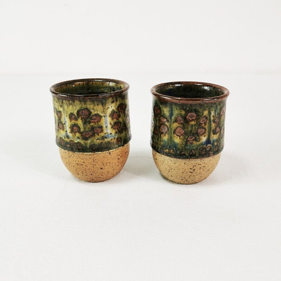 Image 1 of Paire de tasses en céramique vintage pour Bornholm, Danemark 1960