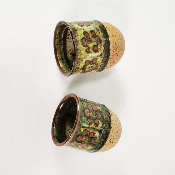 Image 1 of Paire de tasses en céramique vintage pour Bornholm, Danemark 1960