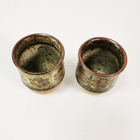 Image 1 of Paire de tasses en céramique vintage pour Bornholm, Danemark 1960