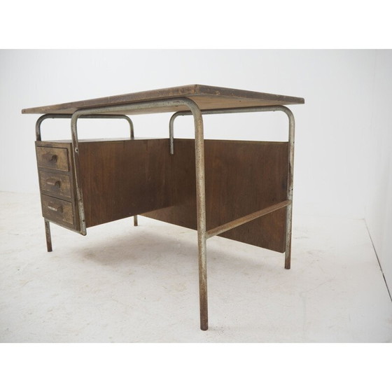 Image 1 of Bureau industriel vintage en acier, Tchécoslovaquie 1940