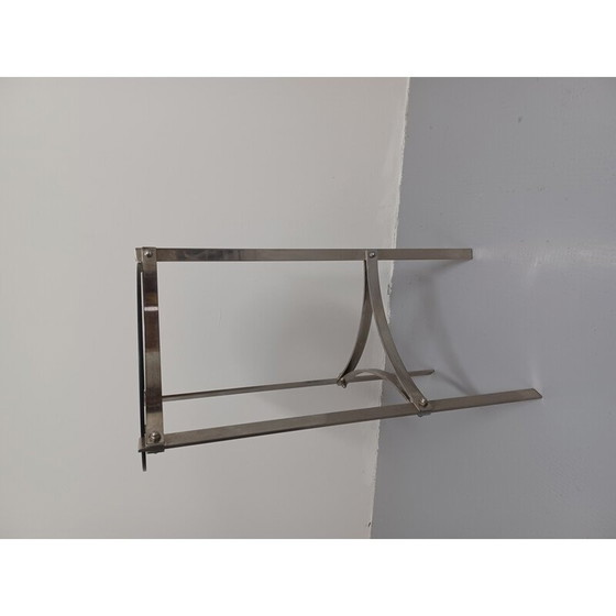 Image 1 of Table d'appoint vintage en verre fumé et métal, 1970