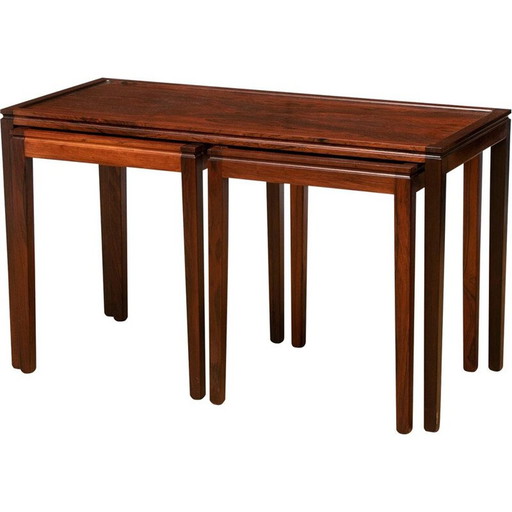 Tables gigognes en bois de rose Mid Century