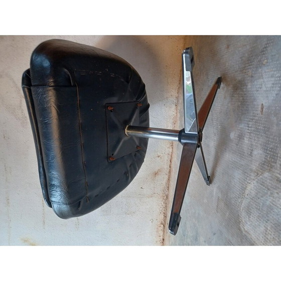 Image 1 of Chaise pivotante vintage en noir, 1970