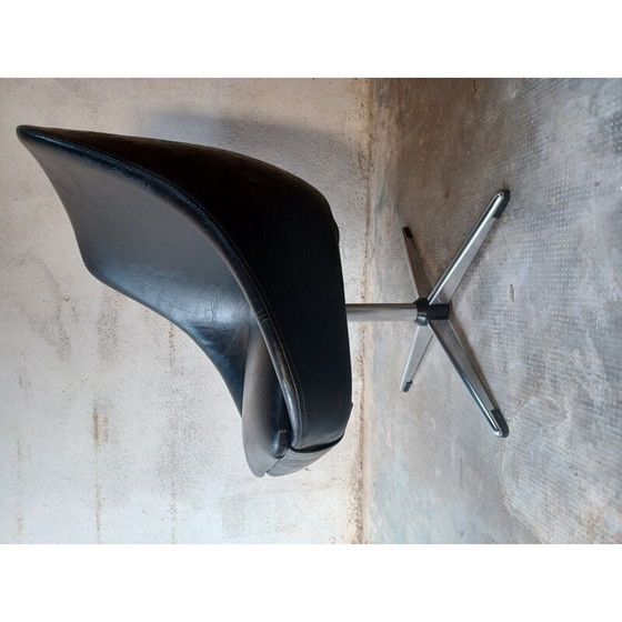 Image 1 of Chaise pivotante vintage en noir, 1970