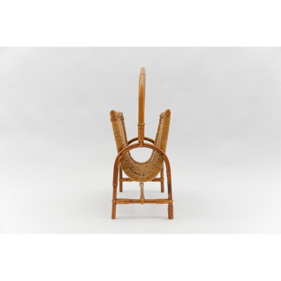 Image 1 of Porte-revues vintage en rotin, Italie 1960