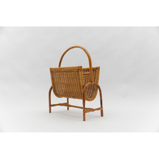 Image 1 of Porte-revues vintage en rotin, Italie 1960