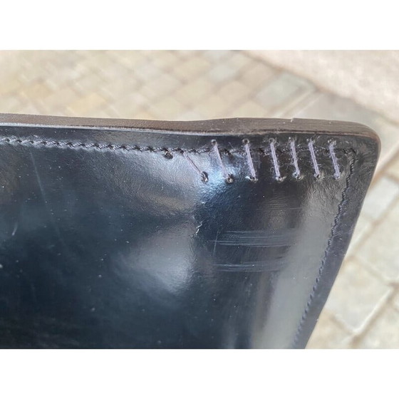 Image 1 of Ensemble de 7 fauteuils vintage en cuir noir par Couro Brasil