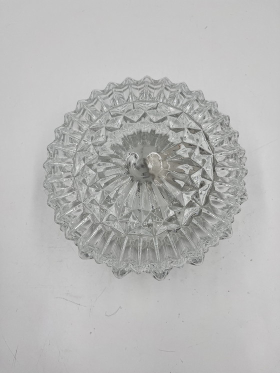 Image 1 of Plafonnier En Verre Moulé En Relief