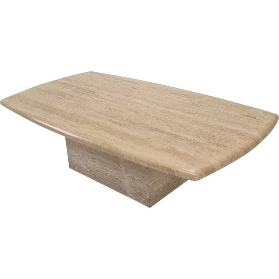 Image 1 of Table basse vintage italienne en travertin, 1980