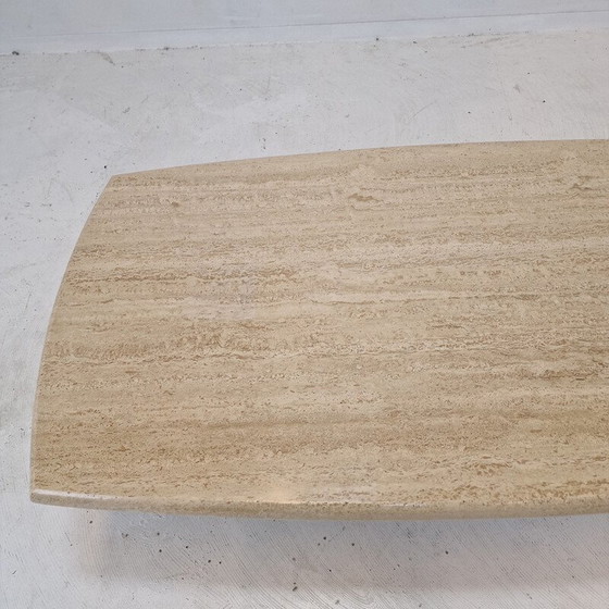 Image 1 of Table basse vintage italienne en travertin, 1980