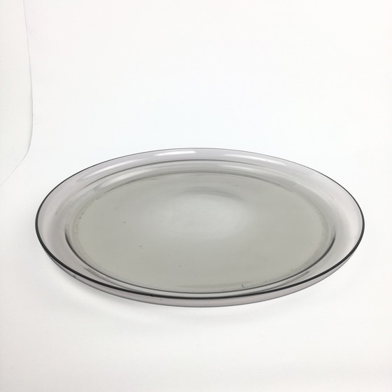 Image 1 of Plateau Serviteur En Verre Fumé Par Vicke Lindstrand Pour Orrefors, Suède, 1930