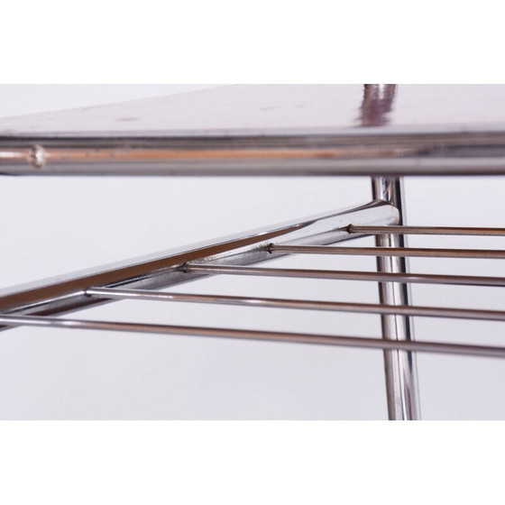 Image 1 of Table d'appoint vintage Bauhaus en acier chromé, Tchécoslovaquie 1930
