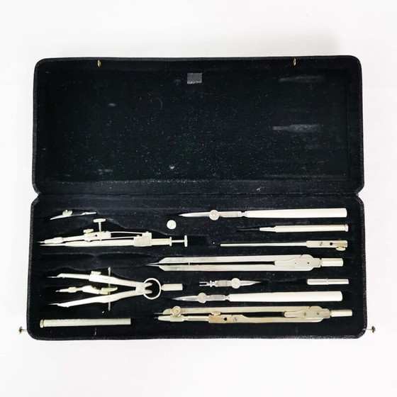 Image 1 of Ensemble d'instruments de dessin vintage par Mellert, Allemagne années 1950
