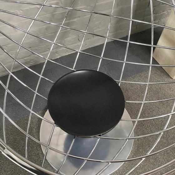 Image 1 of Paire de chaises à boule atomiques vintage en aluminium et tissu par Rudi Verelst pour Novalux, Belgique 1974