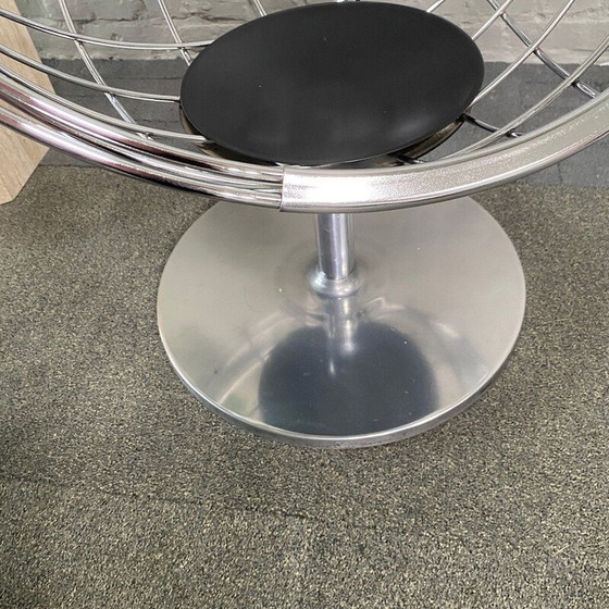 Image 1 of Paire de chaises à boule atomiques vintage en aluminium et tissu par Rudi Verelst pour Novalux, Belgique 1974