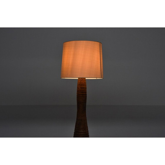 Image 1 of Lampadaire rustique vintage avec base en céramique, 1940