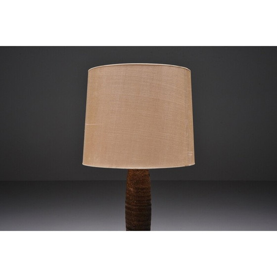 Image 1 of Lampadaire rustique vintage avec base en céramique, 1940