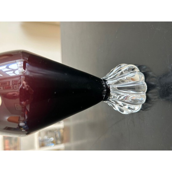 Image 1 of Vase vintage avec base transparente en forme de fleur, Italie 1960