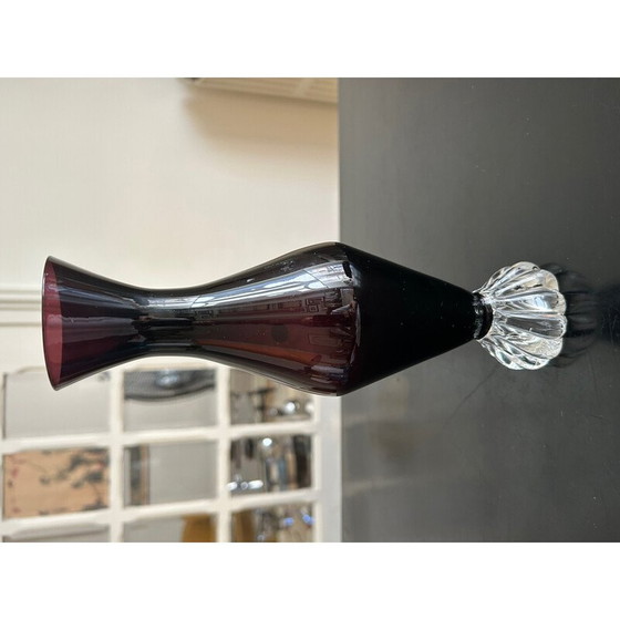 Image 1 of Vase vintage avec base transparente en forme de fleur, Italie 1960