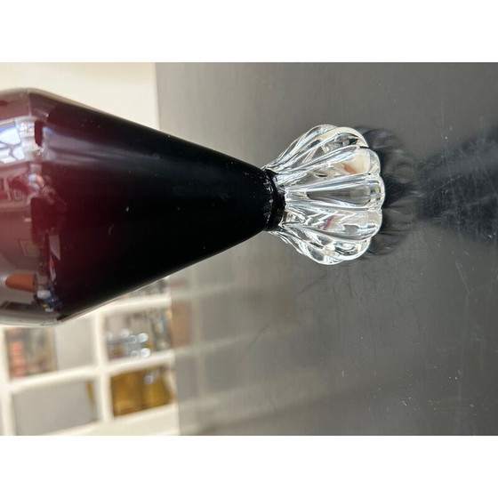 Image 1 of Vase vintage avec base transparente en forme de fleur, Italie 1960