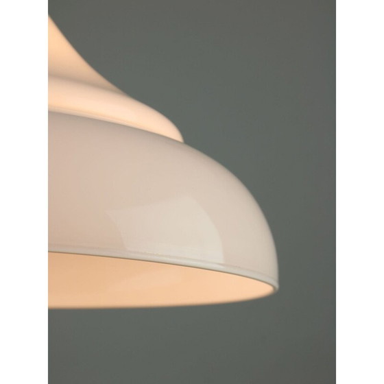 Image 1 of Lampe suspendue vintage en aluminium et verre, Italie