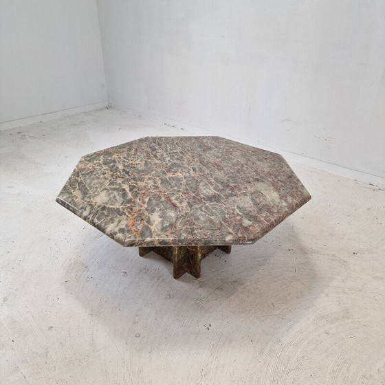 Image 1 of Table basse octogonale en marbre, 1980