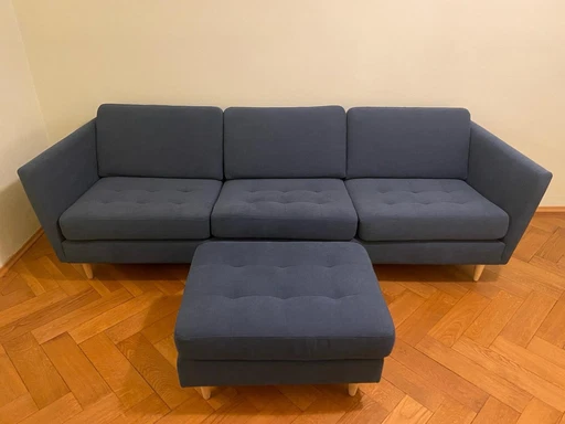 Boconcept Osaka Canapé 3 places avec pouf bleu