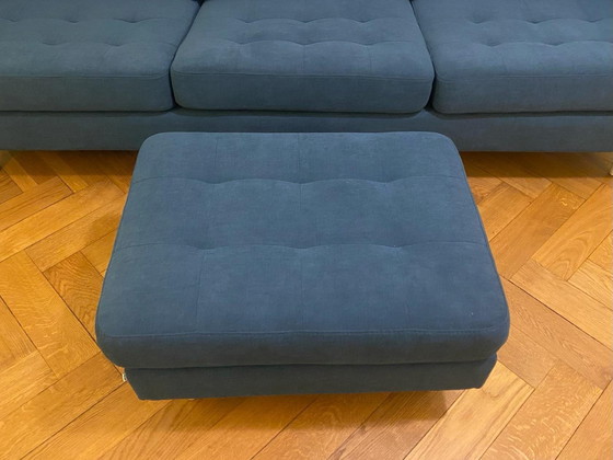 Image 1 of Boconcept Osaka Canapé 3 places avec pouf bleu