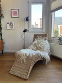 Chaise longue vintage en rotin Karl Malmvall Karlskrona Ikea