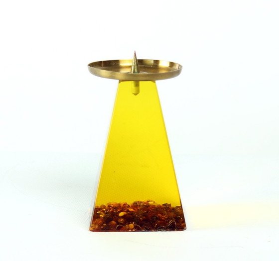 Image 1 of Bougeoir vintage en résine, Tchécoslovaquie 1960S