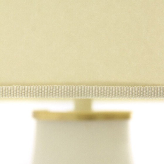 Image 1 of Lampe de table vintage en verre opale et laiton, Italie 1950