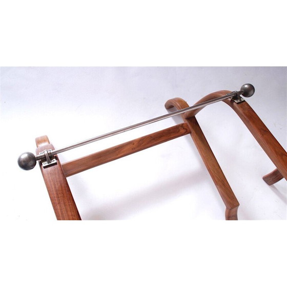 Image 1 of Paire de fauteuils vintage en bois et tissu, Tchécoslovaquie 1920